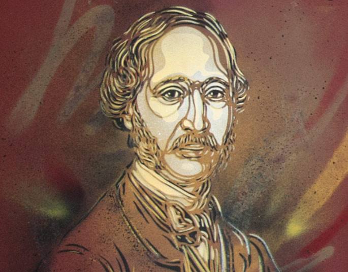 Edmond Becquerel au Cnam vu par C215