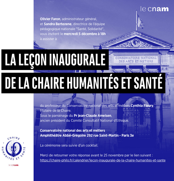 5 decembre - invitation - chaire humanites et sante